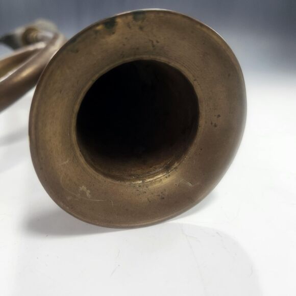 Brass Auto Car Bulb Horn w Mounts Single Twist Trumpet VTG Star Mark Pakistan - Picture 8 of 10